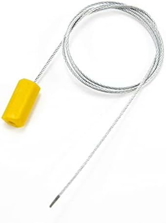 Leadseals 24" Steel Wire Cable Seals Tamper Resistant Security Tags Numbered Garden Marking Label Lock Strip Self-Locking Padlock Length 60 cm (Pack of 100pcs) (Yellow)