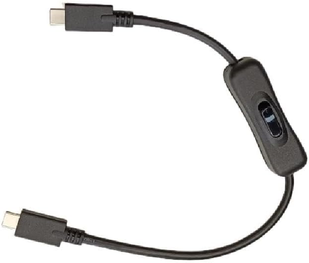 USB-C Extension Cable with Inline On/Off Switch - 8In Power Control for Monitors, Printers and Gaming | Gold-Plated Connectors and 4K Video Support (Black)