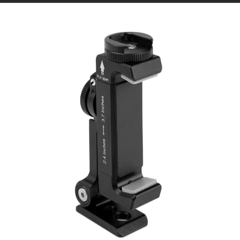 Arnarkok Metal Phone Tripod Mount with Rotatable Cold Shoe for Microphone Mount, Compatible with iPhone & Android, Universal Tripod Adapter for Vlogging, Cell Phone Holder, Youtube, Video Creators Rig