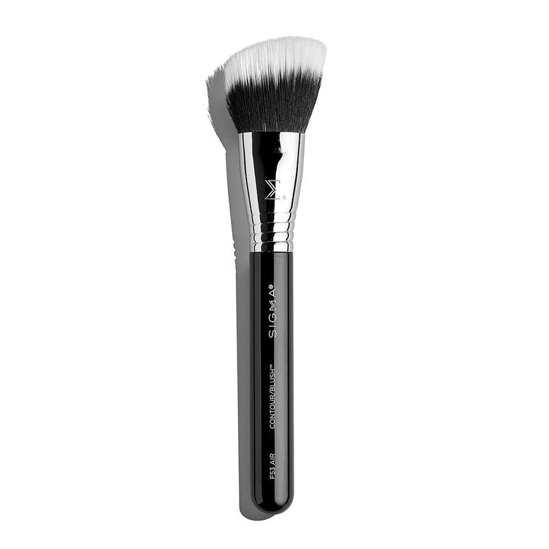 Sigma Beauty F53 Air Contour and Blush Brush â Angled Makeup Brush for Blush & Bronzer, Perfect for Sheer to Medium Coverage, Professional, Streak-Free Application (1 Brush)