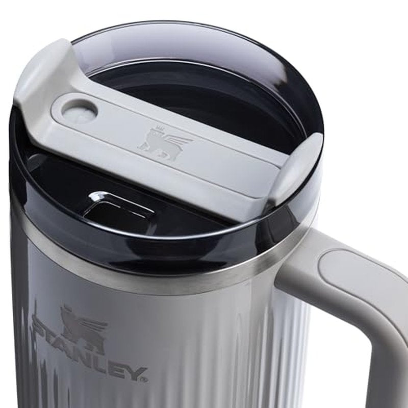 STANLEY Quencher H2.0 Tumbler with Handle and Straw 40 oz | Flowstate 3-Position Lid | Cup Holder Compatible for Travel | Insulated Stainless Steel Cup | BPA-Free | Fluted Ash Gloss