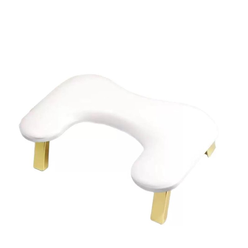 Nail Arm Rest - PU Leather U-Shaped Manicure Support | Foldable Design, White Color