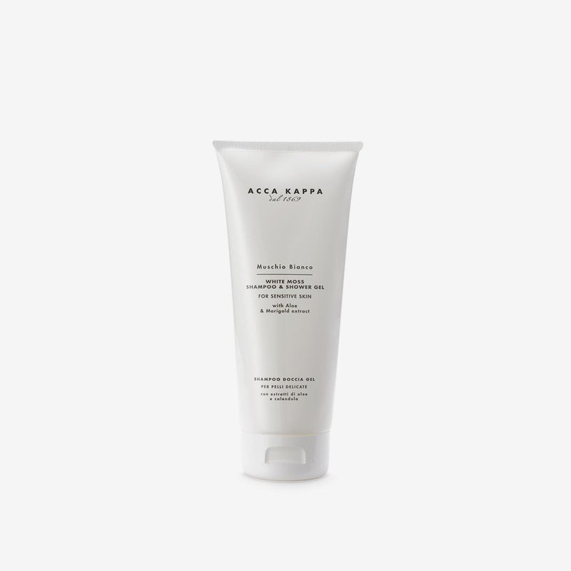 Acca Kappa White Moss Shampoo and Shower Gel – 2-in-1 Cleanser with Aloe Vera and Calendula, 500ml