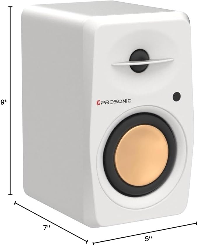 Prosonic BT30 White Bookshelf Speakers - Active Bluetooth 5.3 Powered Studio Monitors, 80W Desktop Computer Audio System with Optical/Coaxial/Aux for Turntable, Home Theater, TV & PC