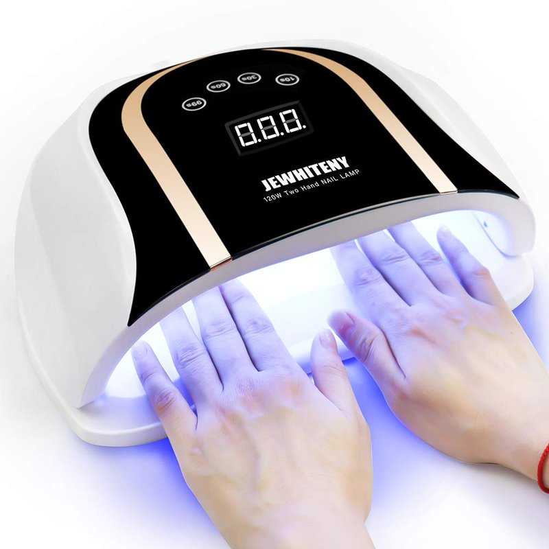 JEWHITENY 120W UV LED Nail Lamp, Faster Nail Dryer for Gel Polish with 4 Timer Setting, Professional Gel Nail UV Light for Two Hand Curing Lamp with 54 Pcs Light Bead Auto Sensor Nail Machine