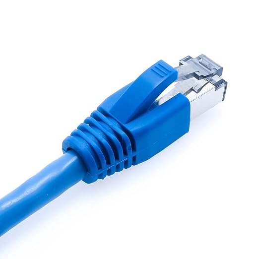 JODROAD 50-Pack RJ45 Boot Cover, Cat6A Cat7 Ethernet Network Cable Strain Relief Boot for 6.5-8.0mm Ethernet Cable (Hole Diameter: 8.0mm, Blue)