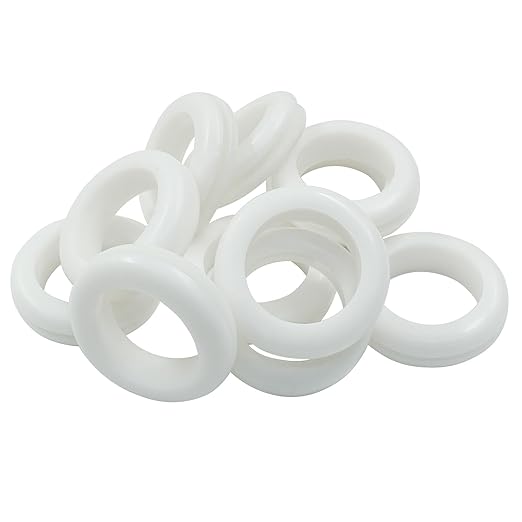 Kyuionty 12 Pcs Rubber Grommets, 7/8" Inside Diameter 1" Drill Hole Rubber Wire Grommets for Wire, Firewall, Cables, Plugs (White)