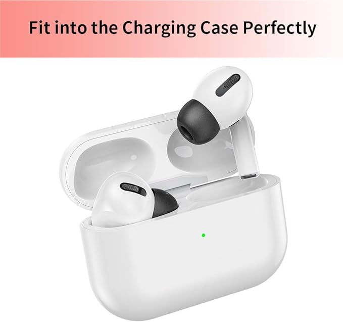 Lanwow Memory Foam Ear Tips for AirPods Pro 1st & 2nd Gen, 3 Pairs, Assorted S/M/L, Secure Fit, Black