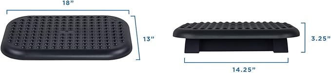 Mount-It! Under Desk Footrest, 18 x 13 in Adjustable Foot Rest for Under Desk at Work with 3 Tilt Settings Up to 30°, Non Slip Ergonomic Foot Stool with Textured Massage Surface for Home or Office