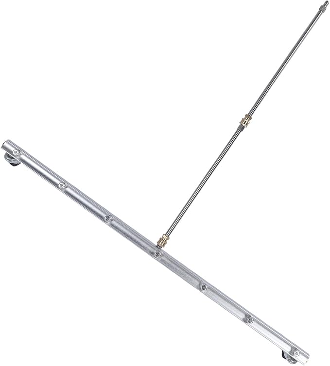 Pressure Washer Broom 39.37 Inch Extension Rod Stainless Steel Cleaner Quick Connect for Driveways Patios Undercarriages Commercial Residential Use (for Undercarriage Cleaner)