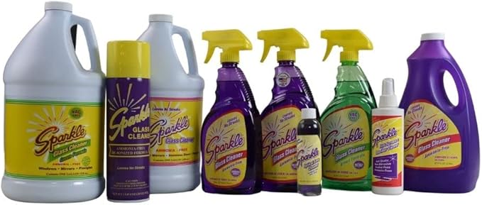 Sparkle Glass Cleaner Aerosol Spray Bottle, Ammonia-Free De-Ionized Formula, Leaves No Streaks, 20-Ounce Bottle (Pack of 4)