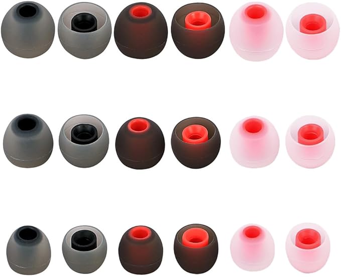 TSZYYM Earbud Tips Ear Bud Tips Soft Anti Slip Washable and Reusable Silicone Replacement Earbud Tips Fit Most in-Ear Earbuds(Inner Hole 3.8mm -5.1mm) 18pcs S M L