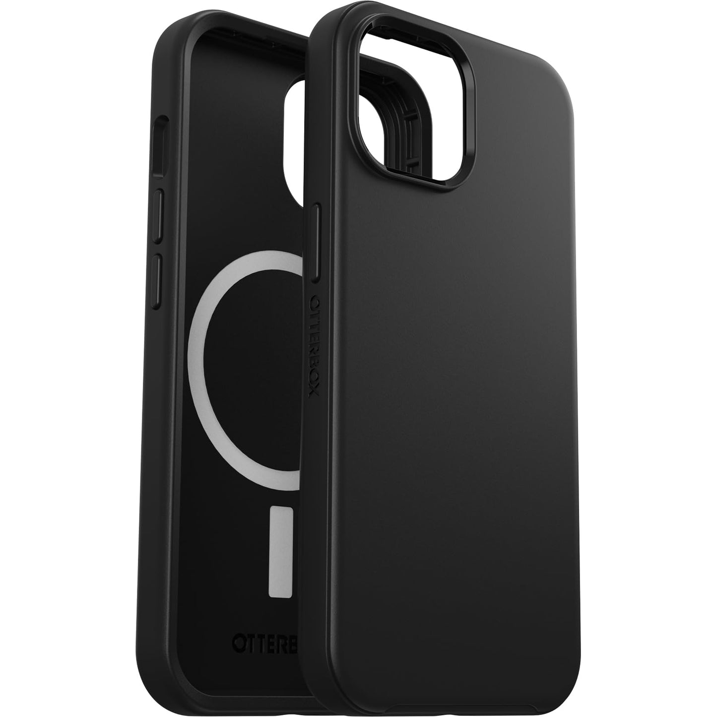 OtterBox iPhone 16e, 15, 14, & 13 Symmetry Series Case - Black, Snaps to MagSafe, Ultra-Sleek, Raised Edges Protect Camera & Screen