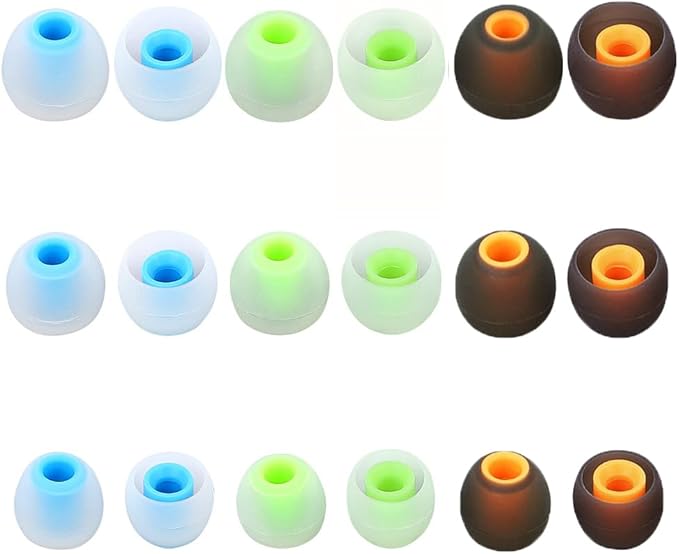 TSZYYM Earbud Tips Ear Bud Tips Soft Anti Slip Washable and Reusable Silicone Replacement Earbud Tips Fit Most in-Ear Earbuds(Inner Hole 3.8mm -5.1mm) 18pcs S M L