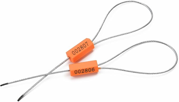Leadseals 50PCS Steel Cable Seals Metal Security Seal Numbered Metal Truck Trailer Seals Security Tags Tamper Evident Tags Container Seals Pull Tight Steel Wire Seals