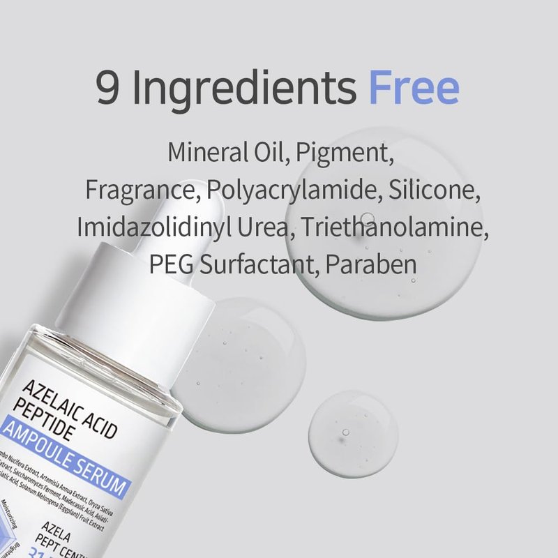 Azelaic Acid Peptide Ampoule Serum - 31.7% Concentration | Korean Skincare for Acne & Sensitive Skin, 1.35 FL.OZ