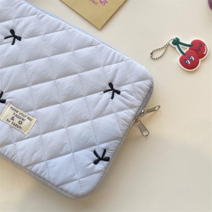 Attria Cute Bow Graphic Carrying Laptop Bag Y2K Preppy Laptop Sleeve Case Bag Kawaii Pad Computer Protect Case Pouch (11 inch,White)