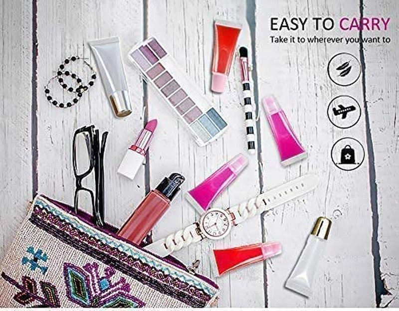 Lip Gloss Tubes - 100 Pack 10ml with Pink & Blue Caps | Perfect for DIY Projects