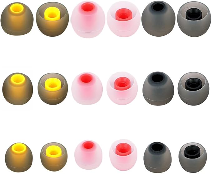 TSZYYM Earbud Tips Ear Bud Tips Soft Anti Slip Washable and Reusable Silicone Replacement Earbud Tips Fit Most in-Ear Earbuds(Inner Hole 3.8mm -5.1mm) 18pcs S M L