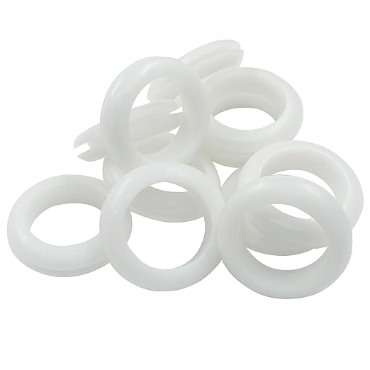 Kyuionty 12 Pcs Rubber Grommets, 0.98" Inside Diameter 1" Drill Hole Rubber Wire Grommets O Ring Grommets for Wire, Firewall, Cables, Plugs (White)