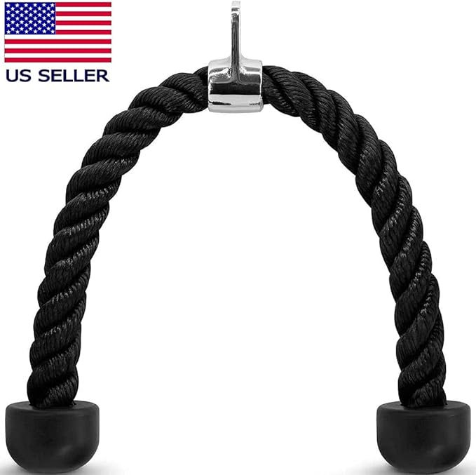 FITNESS MANIAC USA 4-Piece set Home Gym Cable Attachment Handle Machine Exercise Chrome PressDown Strength Training Home Gym Attachments