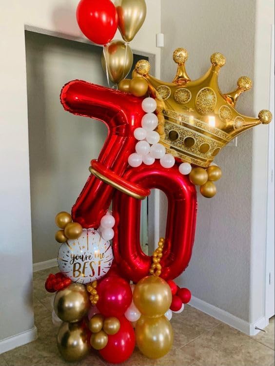 Red Number 13 Balloon - 40 Inch Birthday Decoration for 13th Year Celebration | Party Supplies