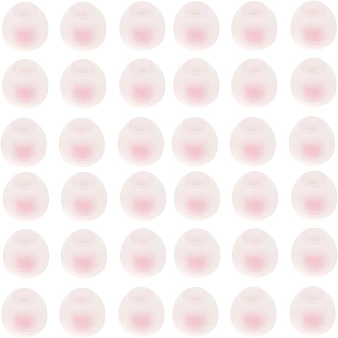 CYADCI 36 Pieces Small Earbud Tips Soft and Comfortable Ear Bud Replacement Pieces Silicone Fit Most in-Ear Headphones,Inner Hole 3.8mm -5.5mm,Small White and Red Replacement Eartips