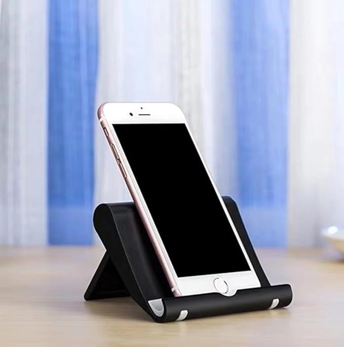 JUSDIQIR Adjustable Foldable Cell Phone Stand for Desk, Compatible with Most Smartphones and Tablets, Fits Devices up to 10 Pounds