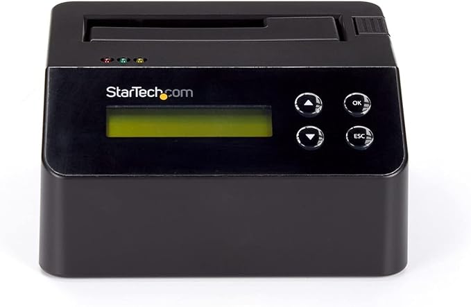 StarTech Single Bay Hard Drive Eraser, Standalone HDD/SSD Disk Sanitizer, NIST 800-88 & DOD 5220.22-M Secure Erase, 4Kn, USB 3.0 to SATA III, 9 Erase Modes, RS232 Printer Port, TAA Compliant