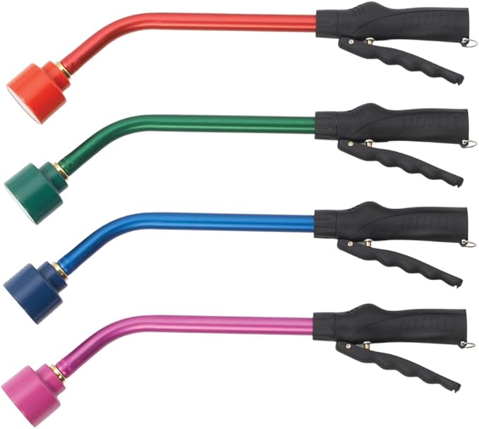 Dramm Touch-N-Flow Rain Wand â 16â Long, Red â Full Watering Flow with Trigger-Style Shut-Off Valve & Lock â High-Flow, Gentle Spray for Gardens, Hanging Baskets & Flowerbeds