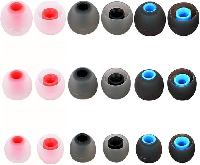 TSZYYM Earbud Tips Ear Bud Tips Soft Anti Slip Washable and Reusable Silicone Replacement Earbud Tips Fit Most in-Ear Earbuds(Inner Hole 3.8mm -5.1mm) 18pcs S M L
