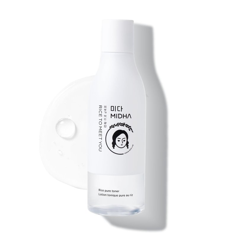 MIDHA Rice Pure Toner, 6.76fl.oz/200ml, Hydrating, Soothing, Fast-Absorbing Daily Toner â Lightweight, Vegan, Alcohol-Free, Clean Beauty Skincare for Sensitive & Dry Skin