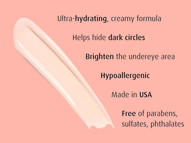 Lune+Aster RealGlow Undereye Brightener Concealer - Creamy, Hydrating Formula to Hide Dark Circles, Illuminate Eyes | Fragrance Free | Hypoallergenic, Derm & Allergy Tested | Made in USA