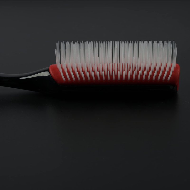 Koeuoi Classic Styling Curly Hair Brush. 9 Row Black Brush for Detangling, Separating, Shaping. For Women and Men Wet or Dry Hair.