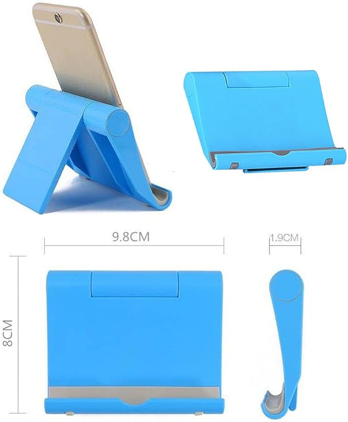 JUSDIQIR Cell Phone Stand for Desk 2 Pack Mobile Phone Holders Desktop Tablet Stand, Foldable Phone Dock Universal Adjustable Tablet Stand for Desk (Pink+Purple+Blue+White)
