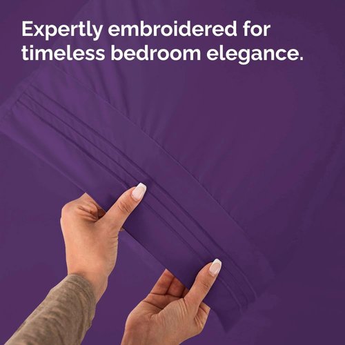 King Standard Pillow Cases - Ultra-Soft Hotel Quality Covers | Fade-Free & Wrinkle Resistant - 2 Piece Set in Purple