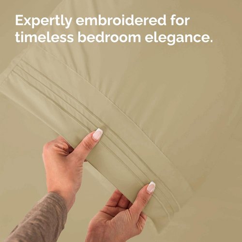 King Pillow Cases Set of 4 - Ultra Soft Hotel Quality - Wrinkle Free & Fade Resistant - Beige