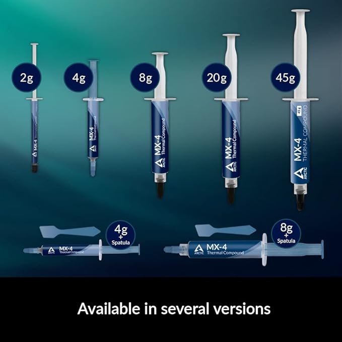 ARCTIC MX-4 (4 g) - Premium Performance Thermal Paste for All Processors (CPU, GPU - PC, PS4, Xbox), Very high Thermal Conductivity, Long Durability, Safe Application, Non-Conductive, Non-capacitive