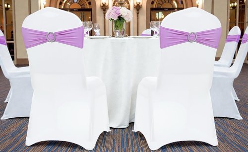 MDS Premium Spandex Chair Sashes - Stretch Chair Cover Bands with Buckle Slider | Pack of 10 - Light Purple