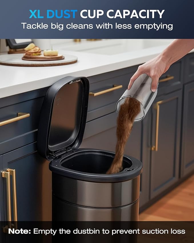 Zefiro Compact & Powerful Cordless Handheld Vacuum, Rechargeable Portable Car Vacuum for Car & Pet Hair, with XL Dust Cup, High-Suction, 2 Brushes & Filters, Long Runtime, Ideal Gift