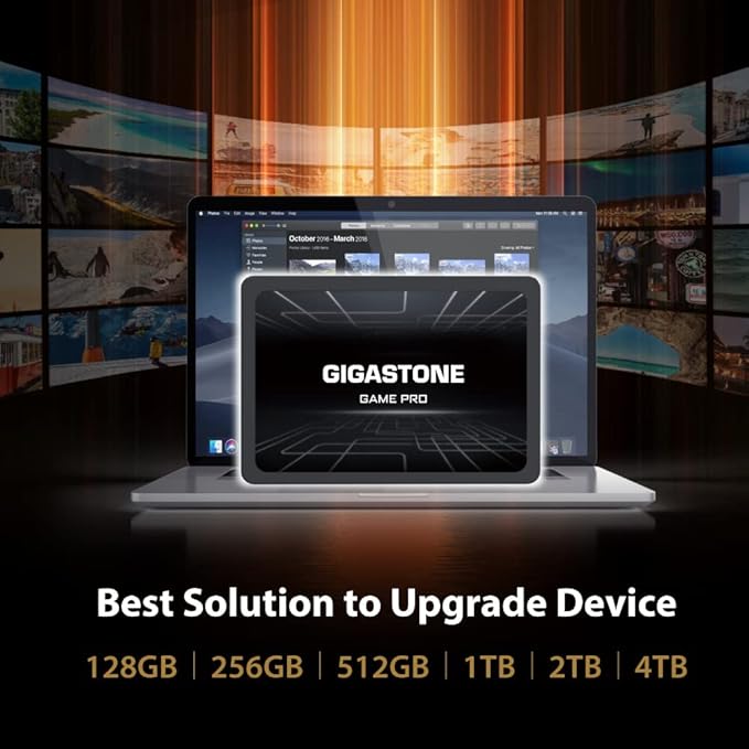Gigastone 512GB SATA SSD 2.5 inch SSD 520MB/s Upgrade Laptop PC Memory and Storage PS4 HDD Replacement 2.5" Internal Solid State Hard Drives SATA III SLC Cache 3D NAND Game Pro Performance
