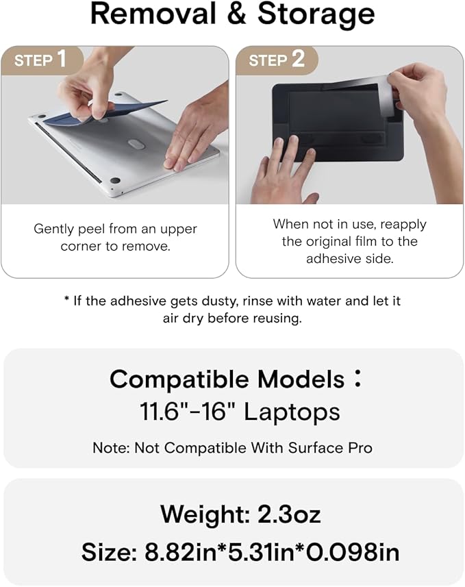 MOFT Laptop Stand for Desk, Adhesive Airflow Laptop Cooling Stand for Heat Dissipation with 2 Adjustable Viewing Angles, Foldable & Portable Computer Stand Compatible with Laptops 11"-16",Misty Cove