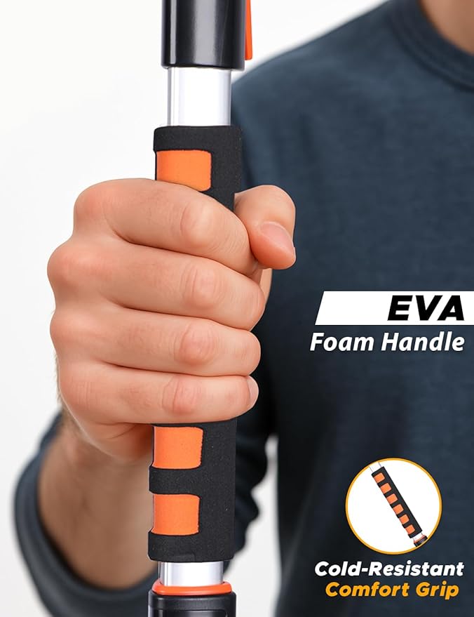 EcoNour 53Ⳡ3 in 1 Extendable Snow Brush with Ice Scraper for Car Windshield | 360° Pivoting Long Snow Brush for SUV, Truck, and Car | Winter Car Accessories