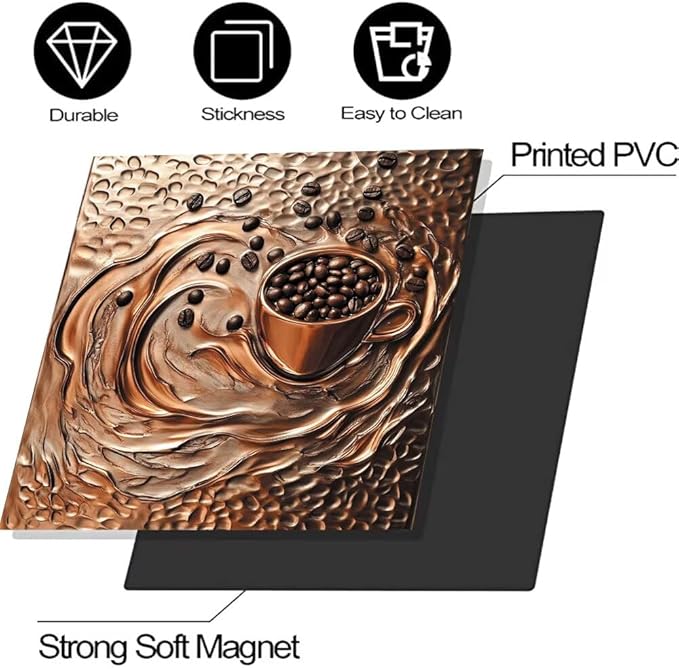 Coffee Copper Relief Effect Dishwasher Magnetic Cover for Door Front 23x17 Inch Dish Washer Magnet Panel Decal for Fridge Home Appliance Kitchen Decoration