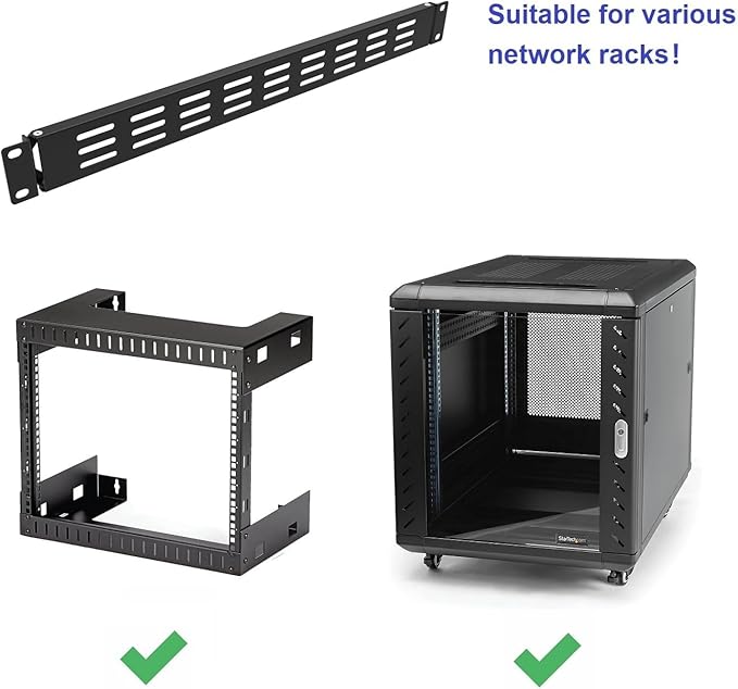 QiaoYoubang 1U Hinged Vented Rack Mount Blank Panel Spacer for 19in Server Rack or Network Cabinet (1U Vented Blank Panel)