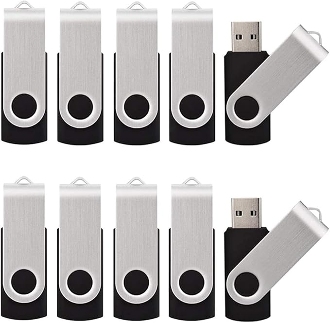 KALSAN 50 Pack USB 2.0 Thumb Drives - 256MB Flash Memory, Black