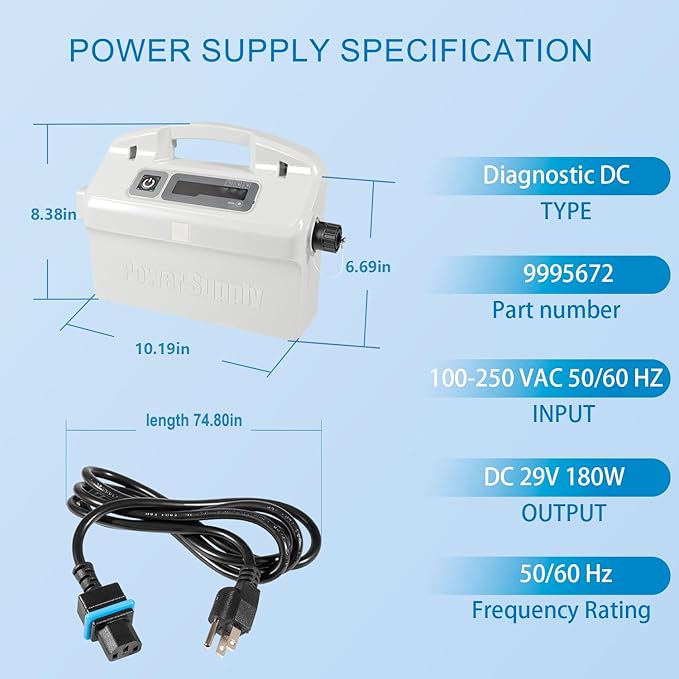 9995672-US-ASSY Power Supply with Power Cord Replacement for Dolphin Maytronics Atlantis, DX3, DX3S, Endeavor, M3, Nautilus(Old), Nautilus CC Plus(Old), Neptune, Primal, Quest Robotic Pool Cleaners