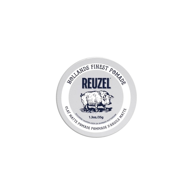 REUZEL Clay Matte Pomade, Medium All Day Hold, Water Soluble Styling, Matte Finish and Flake Free, Easy To Wash Out, For All Hair Types