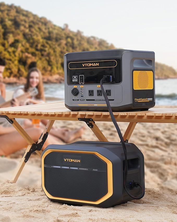 VTOMAN FlashSpeed 1500 Portable Power Station with Extra Battery - 3096Wh/1500W(3000W Peak) Solar Generator with LiFePO4 Battery, 100W USB-C, 60 Min Fast Charging 0-80% for Camping, Emergency, RV
