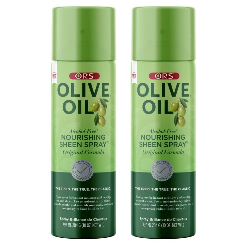 ORS Olive Oil Nourishing Sheen Spray - Moisturizes Hair for Healthy Shine | 10 Ounce (Pack of 2)